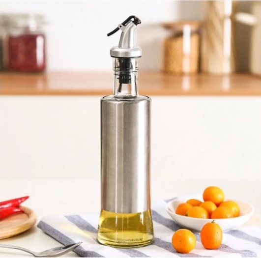 Galheteiro de Vidro 500ml – Doseador de Azeite/Óleo Anti-Gotejamento
