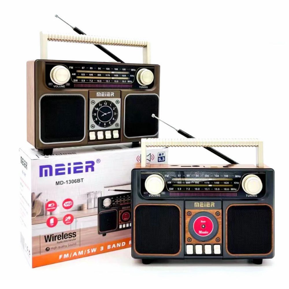 Rádio Retro Meier MD-1306BT – FM/AM/SW, Bluetooth 5.3