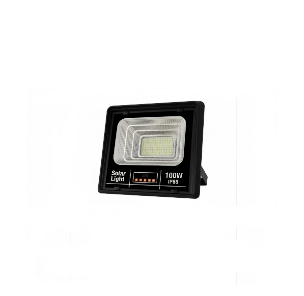 Projetor Solar LED 100W Jortan IP66 com Painel Solar e Comando a Distância