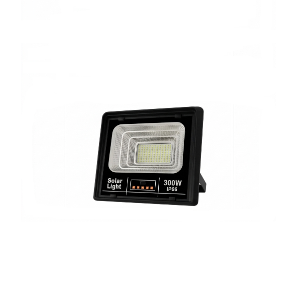 Projetor Solar LED 300W Jortan IP66 com Painel Solar e Comando a Distância